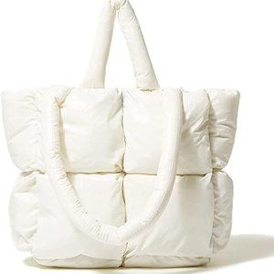 White Puffer Tote Bag